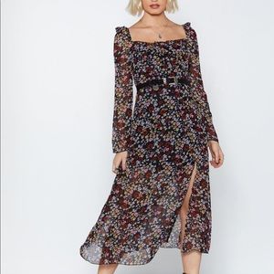 Nasty gal floral midi dress